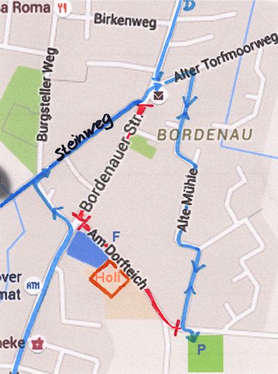 Verkehrsregelung in Bordenau am 24. Juni 2017